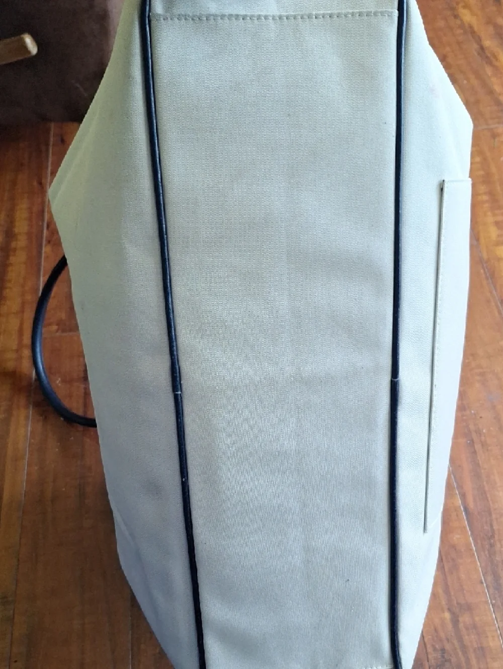 Estee Lauder Cream Duffel Weekender Vintage Bag Handles White, Red & Blue